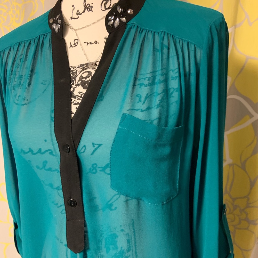 iZ Byer V Neck Tunic Top